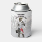 Funny Gym Workout Donald Trump met Dumbbell Blikjeskoeler (Blikje Achterkant)