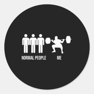 Funny Gym Workout Fitness Bodybuilding Sports Weig Ronde Sticker