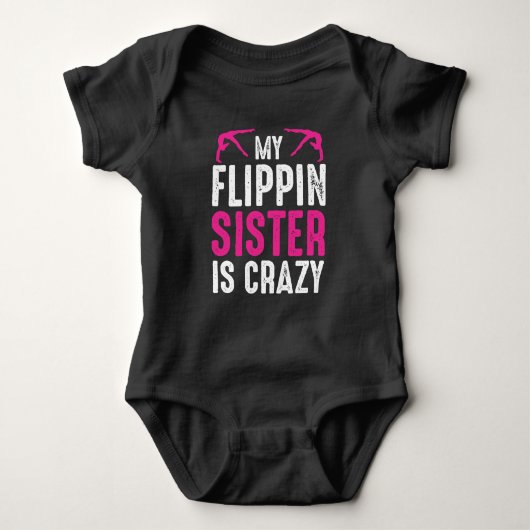 Funny Gymnast Brother Sister Gymnastics Tumbling Romper (Voorkant)