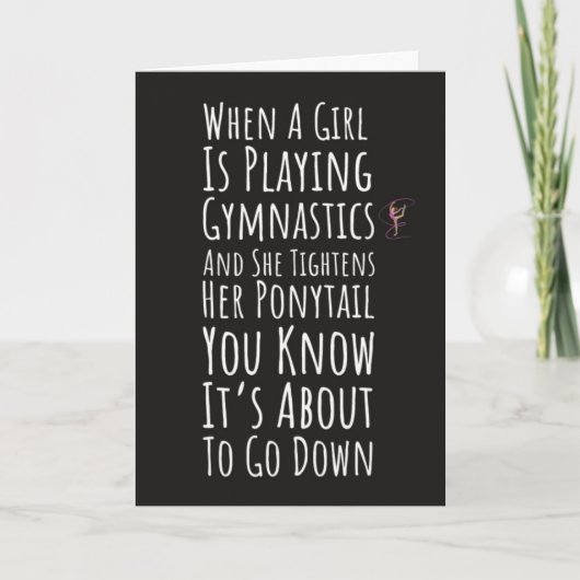 Funny Gymnastics Card For Teen Girls Women Gymnast Kaart (Voorkant)