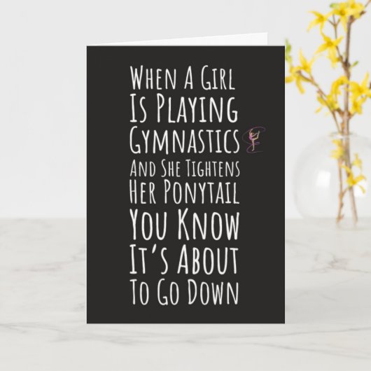 Funny Gymnastics Card For Teen Girls Women Gymnast Kaart (Gele Bloem)