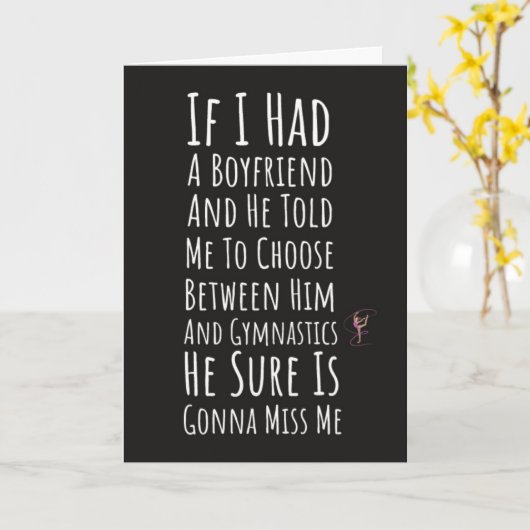 Funny Gymnastics Cards For Girls Her Girly Gymnast Kaart (Gele Bloem)