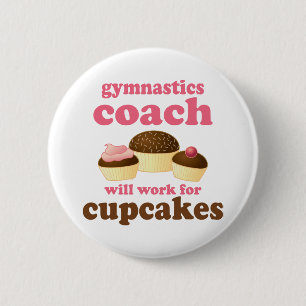 Funny Gymnastics Coach Ronde Button 5,7 Cm