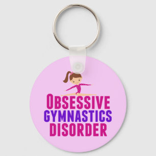 Funny Gymnastics Girl Pink Sleutelhanger