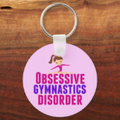 Funny Gymnastics Girl Pink Sleutelhanger (Voorkant)