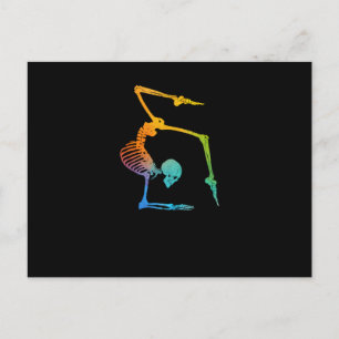 Funny gymnastics skeleton gymnast tumbling trainer briefkaart
