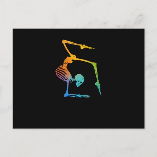 Funny gymnastics skeleton gymnast tumbling trainer briefkaart (Voorkant)