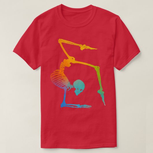 Funny gymnastics skeleton gymnast tumbling trainer t-shirt (Design voorkant)