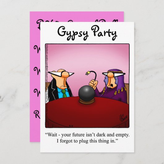 Funny Gypsy Party-uitnodigingen Kaart (Voorkant / Achterkant)