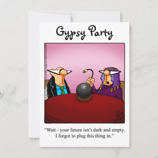 Funny Gypsy Party-uitnodigingen Kaart (Voorkant)