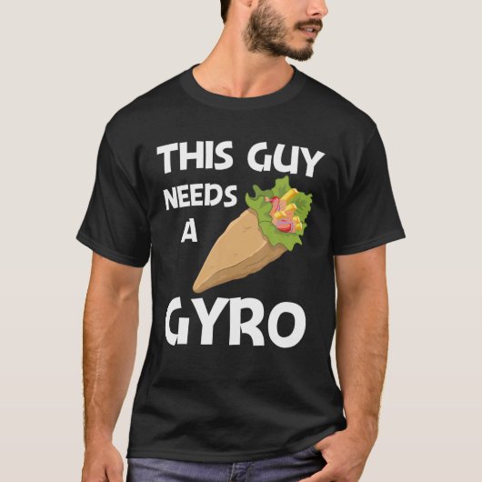 Funny Gyros voor Mannen Papa Gyro Vlees Pita Doner T-shirt (Voorkant)