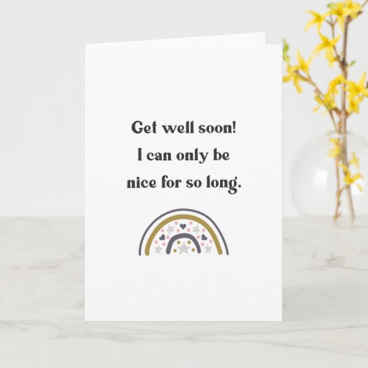 Funny Haal snel goed, grappig Kaart (Gele Bloem)