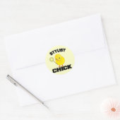 Funny Haarstylist Chick Ronde Sticker (Envelop)