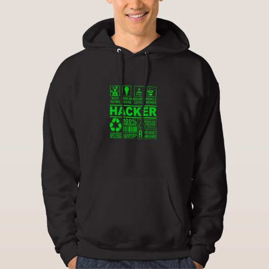 Funny Hacker Organic Compositie it Hacking Nerd G Hoodie (Voorkant)