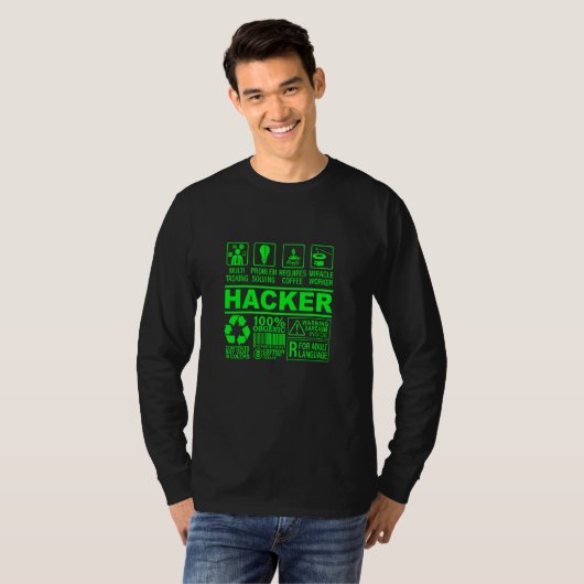 Funny Hacker Organic Compositie it Hacking Nerd G T-shirt (Voorkant volledig)
