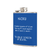 Funny Haiku naar het blauwe scherm van de dood Heupfles (Links)