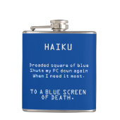 Funny Haiku naar het blauwe scherm van de dood Heupfles (Voorkant)