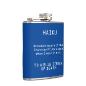 Funny Haiku naar het blauwe scherm van de dood Heupfles (Rechts)