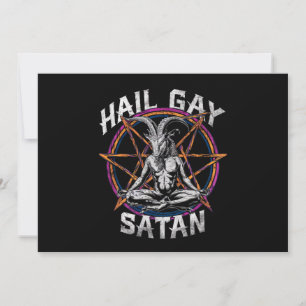 Funny Hail Gay Satan LGBT Gothic Gay Pride Baphome Kaart