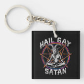 Funny Hail Gay Satan LGBT Gothic Gay Pride Baphome Sleutelhanger (Voorkant)