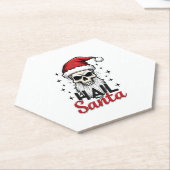 Funny Hail Santa Claus Skull Skeleton Antichrist C Kartonnen Onderzetters (Schuin)