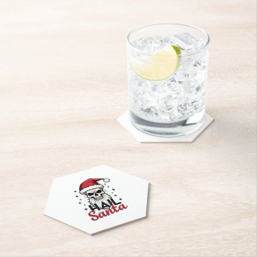 Funny Hail Santa Claus Skull Skeleton Antichrist C Kartonnen Onderzetters (Insitu)