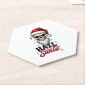 Funny Hail Santa Claus Skull Skeleton Antichrist C Kartonnen Onderzetters (Schuin)