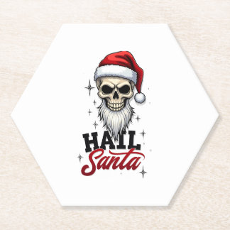 Funny Hail Santa Claus Skull Skeleton Antichrist C Kartonnen Onderzetters