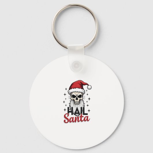 Funny Hail Santa Claus Skull Skeleton Antichrist C Sleutelhanger (Voorkant)
