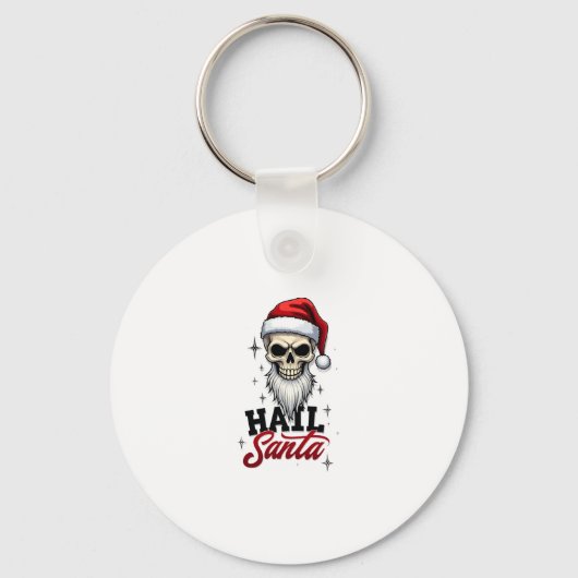 Funny Hail Santa Claus Skull Skeleton Antichrist C Sleutelhanger (Voorkant)