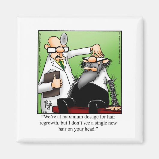 Funny Hair Regrogrowth Humor Magnet Gift (Voorkant)