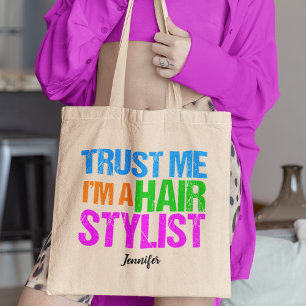 Funny Hair Stylist Cute Personalized Haarstylist Tote Bag
