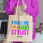 Funny Hair Stylist Cute Personalized Haarstylist Tote Bag