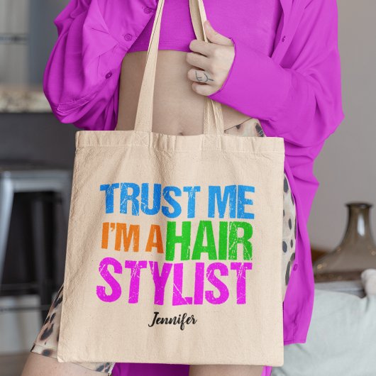 Funny Hair Stylist Cute Personalized Haarstylist Tote Bag