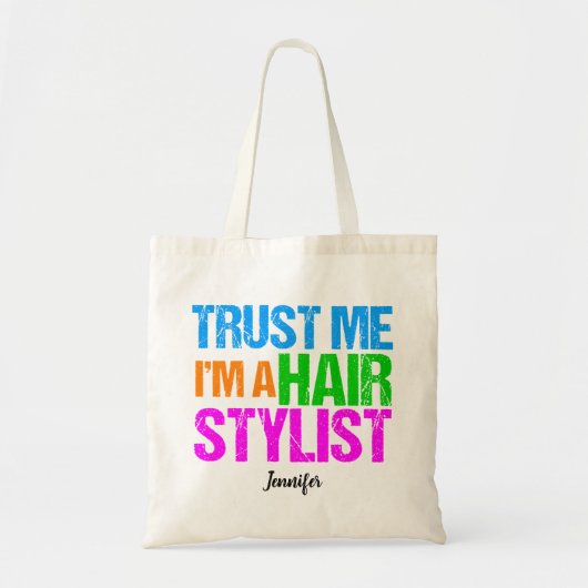Funny Hair Stylist Cute Personalized Haarstylist Tote Bag (Voorkant)