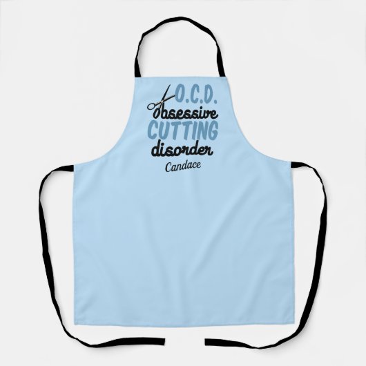 Funny Hair Stylist Obsessief Cutting Disorder Schort (Voorkant)