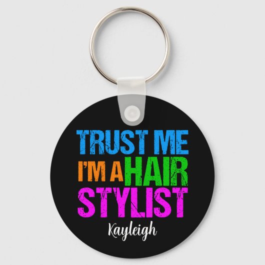 Funny Hair Stylist Sleutelhanger (Voorkant)