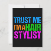 Funny Hair Stylist vertrouw me dat ik een Haarstyl Kaart (Voorkant)
