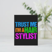 Funny Hair Stylist vertrouw me dat ik een Haarstyl Kaart (Staand voorkant)
