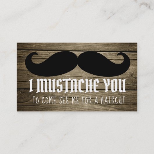 Funny Haircut slogans Mustache Visitekaartjes (Voorkant)