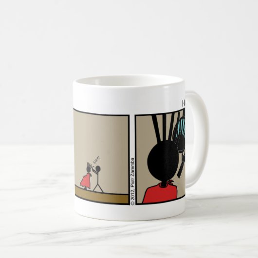 Funny Haircut Stickman Mok - 085 (Voorkant rechts)