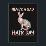Funny Hairless Cat Sphynx Hair Humor Briefkaart<br><div class="desc">Funny Hairless Cat Sphynx Hair Humor.</div>