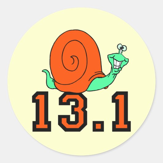 Funny half marathon ronde sticker (Voorkant)