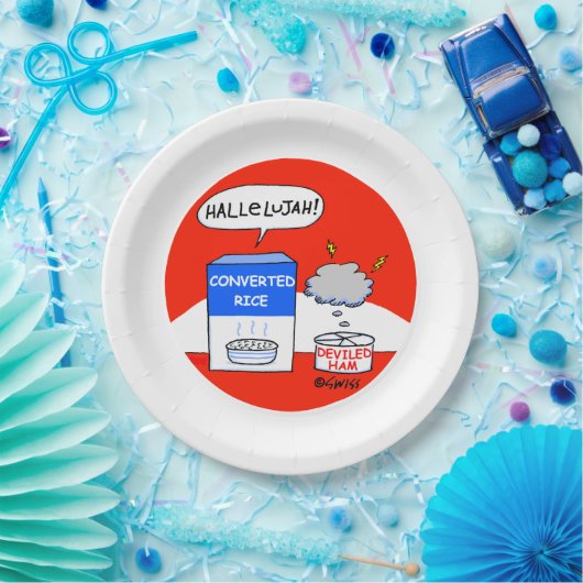 Funny Hallelujah Cartoon Christelijke kerk Picnic Papieren Bordje (Feest)