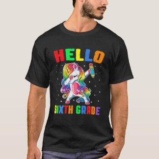 Funny Hallo 6e graad Unicorn die teruggaat naar Sc T-shirt
