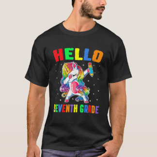 Funny Hallo 7e graad Unicorn die teruggaat naar Sc T-shirt