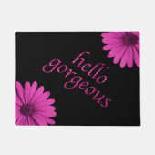 Funny Hallo Gaandees Quote Girly Pink Daisies Deurmat (Voorkant)