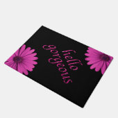 Funny Hallo Gaandees Quote Girly Pink Daisies Deurmat (Schuin)