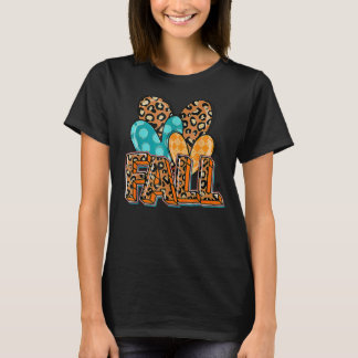 Funny Hallo Herfst Autumn Leopard LoveHeart Happy T-shirt