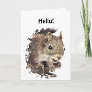 Funny Hallo, Hi, met Cute Squirrel Animal Kaart